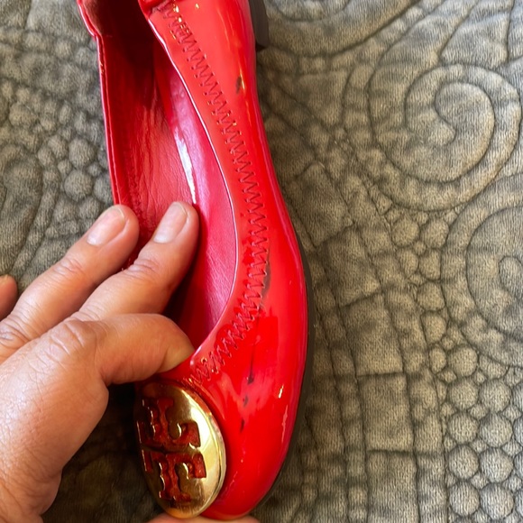Tory Burch Red Patent Flats - Picture 2 of 5